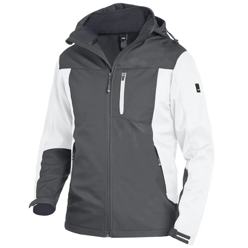 Softshell de travail souple et déperlante - JANNIK FHB Blanc / Gris 3XL
