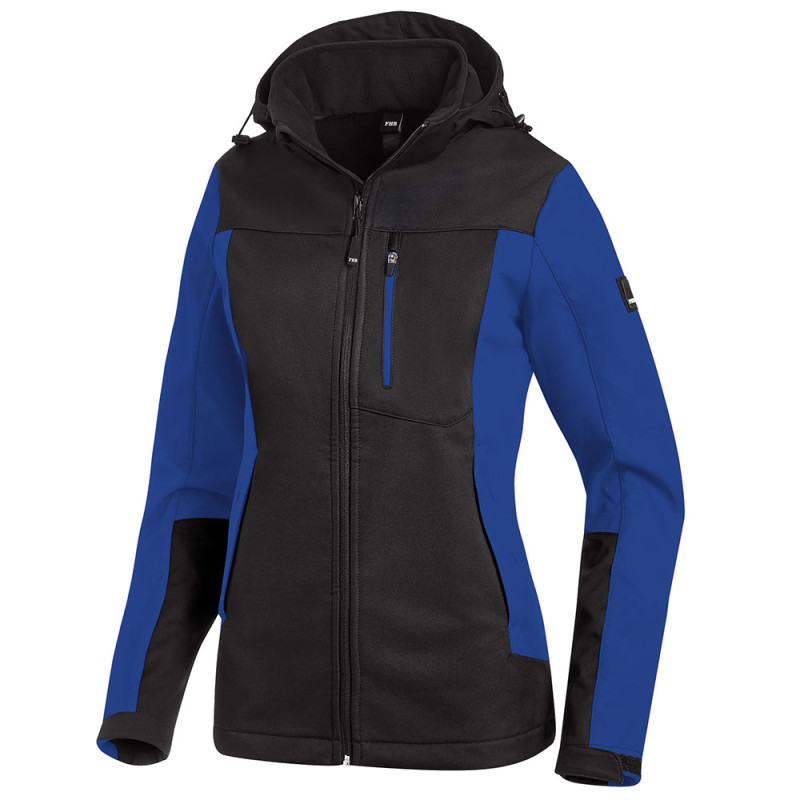 Softshell de travail femme souple et déperlante - JULIA FHB 3XL Bleu Roi / Noir