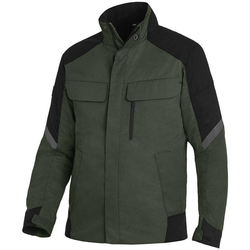 Veste de travail homme avec zones stretch - FRANK FHB XS Vert olive / Noir