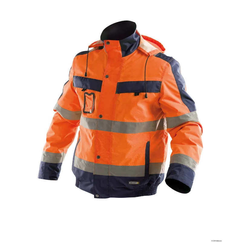 Veste de travail hiver haute-visibilité DASSY LIMA 6 / Taille 3XL Orange hivi / Bleu Marine