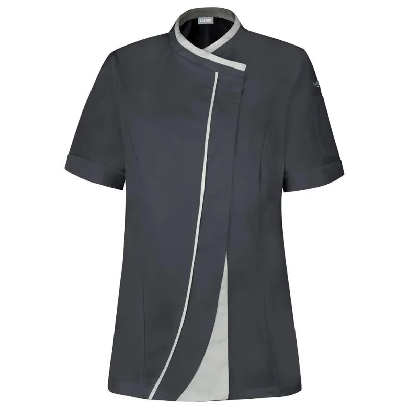 Veste de cuisine femme manches courtes Lafont GINSENG - 2GNSCP 3 / Taille L Gris Anthracite / Gris