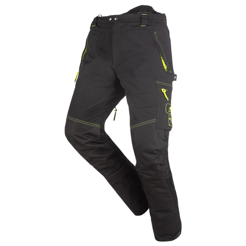 Pantalon anti coupure stretch classe 1 type A - REFLEX SIP PROTECTION Noir / Jaune L