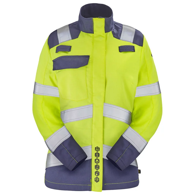 Veste atex haute visibilité femme AURA - Atex HV 260 XP Cepovett 2 / Taille M Jaune hivi / Bleu Marine