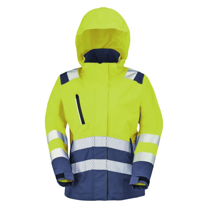 Parka haute visibilité femme IRMA Cepovett Safety 5 / Taille XXL Jaune hivi / Bleu Marine