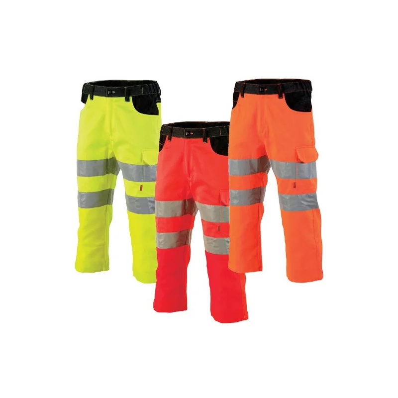 Pantacourt de travail haute-visibilité Lafont 1FLP56CP - Déstockage 3 / 48-50 Rouge Hivi
