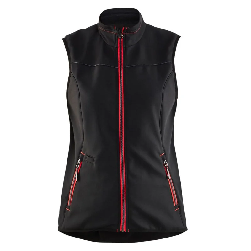 Gilet de travail femme softshell - 38512516 BLAKLADER Noir / Rouge XS