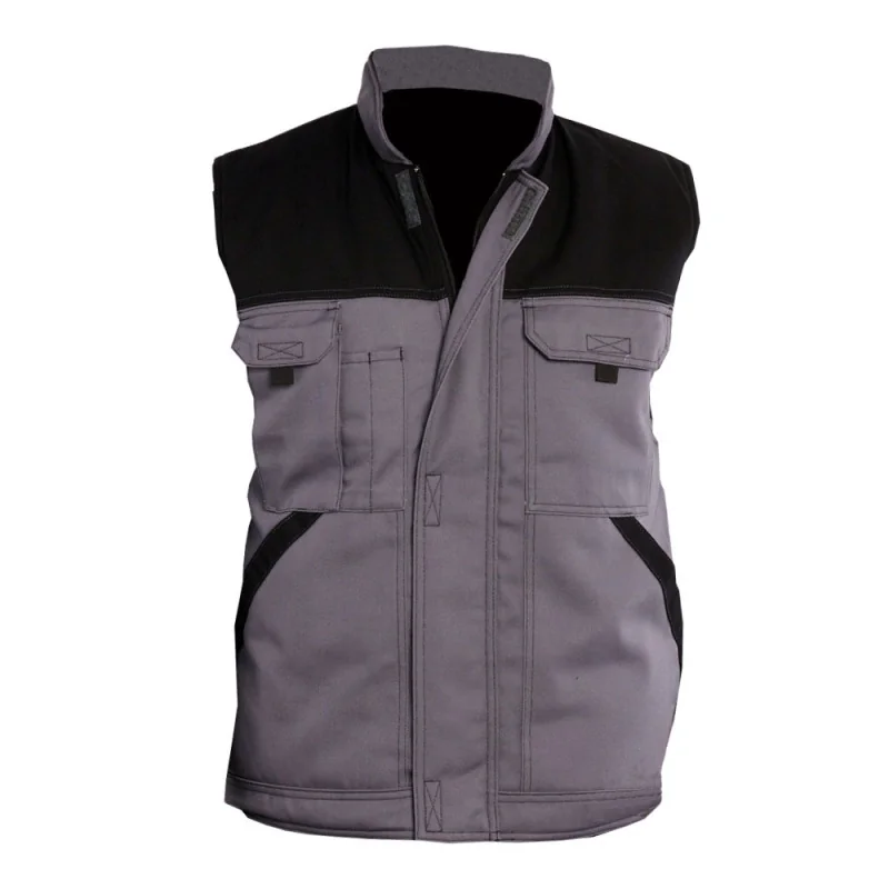 Gilet de travail sans manche matelassé PBV GUSTAV - 29TYCGN Gris / Noir T1 / Taille M