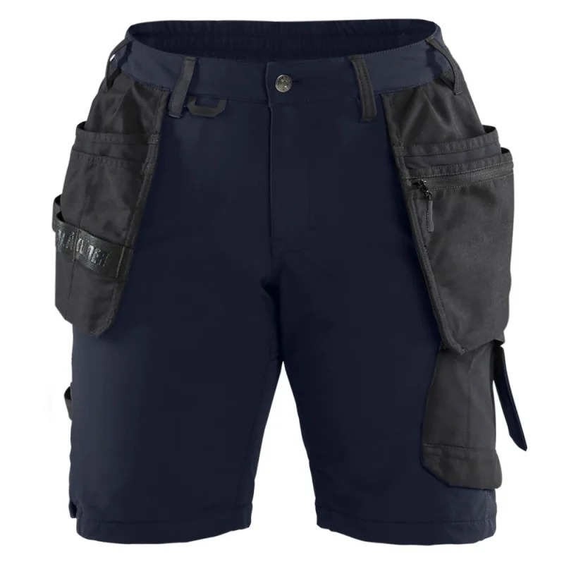 Short de travail femme stretch et multipoches - 71831645 BLAKLADER 52 Marine Foncé / Noir