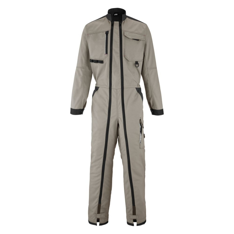 Combinaison de travail double fermeture Lafont WIRE - 5ATG3 Work Attitude 3 2 / Taille M Beige contrasté Gris Charbon