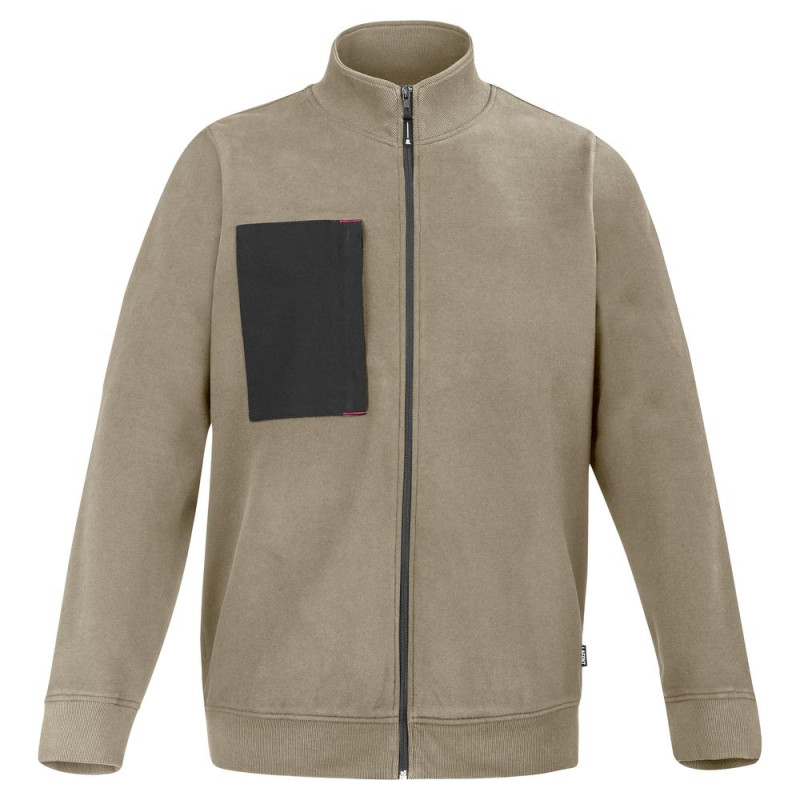 Sweat de travail zippé Lafont STEEL - D300ATT2 Work Attitude 3 6 / Taille 3XL Beige / Noir