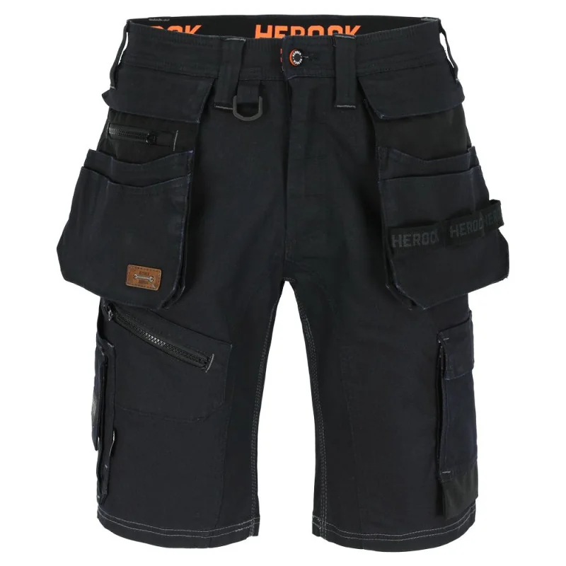 Bermuda de travail jean stretch multipoches Herock REX - 23MBM2201 46 Bleu Foncé