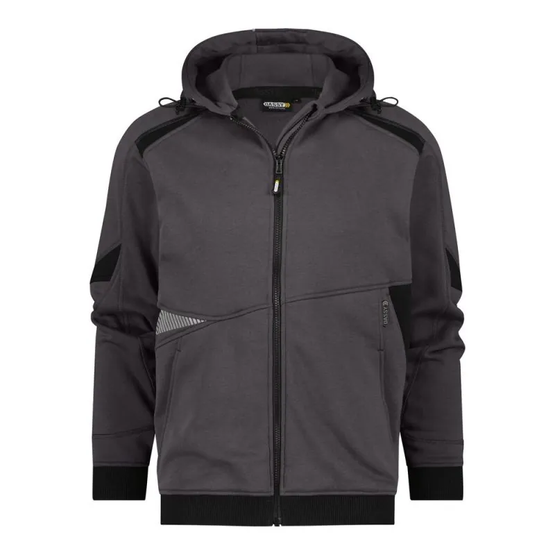 Sweat-shirt pro zippé à capuche - LUNAX DASSY Gris Anthracite / Noir XL