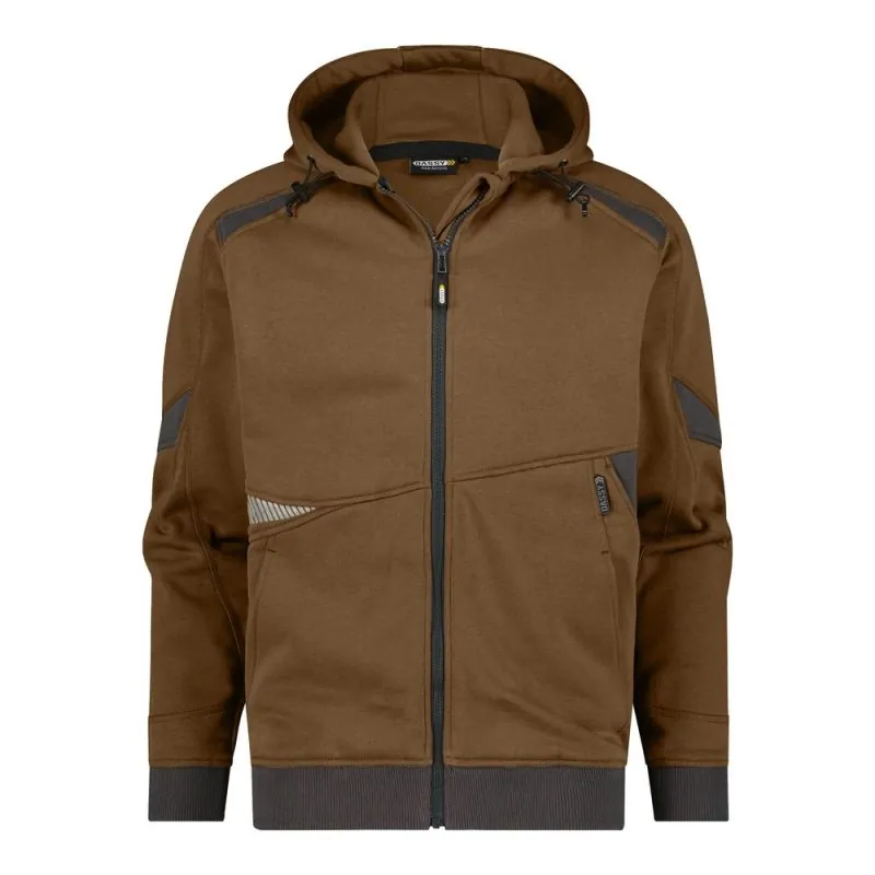 Sweat-shirt pro zippé à capuche - LUNAX DASSY Brun Argile / Gris Anthracite M