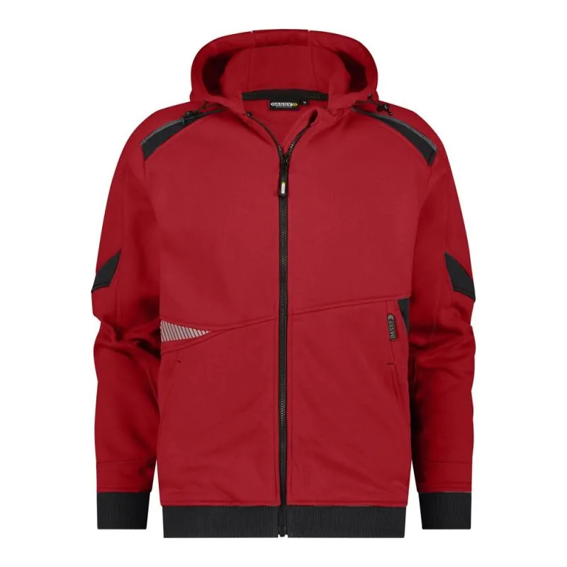 Sweat-shirt pro zippé à capuche - LUNAX DASSY Rouge / Noir S