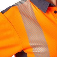 Polo haute visibilité orange 100% polyester recyclé MIRA PBV