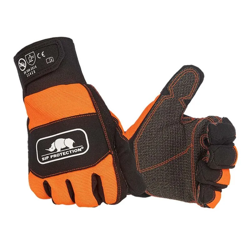 Gants de forestier renforcés en Kevlar - 2XD1 SIP PROTECTION 11 Orange Fluo / Noir