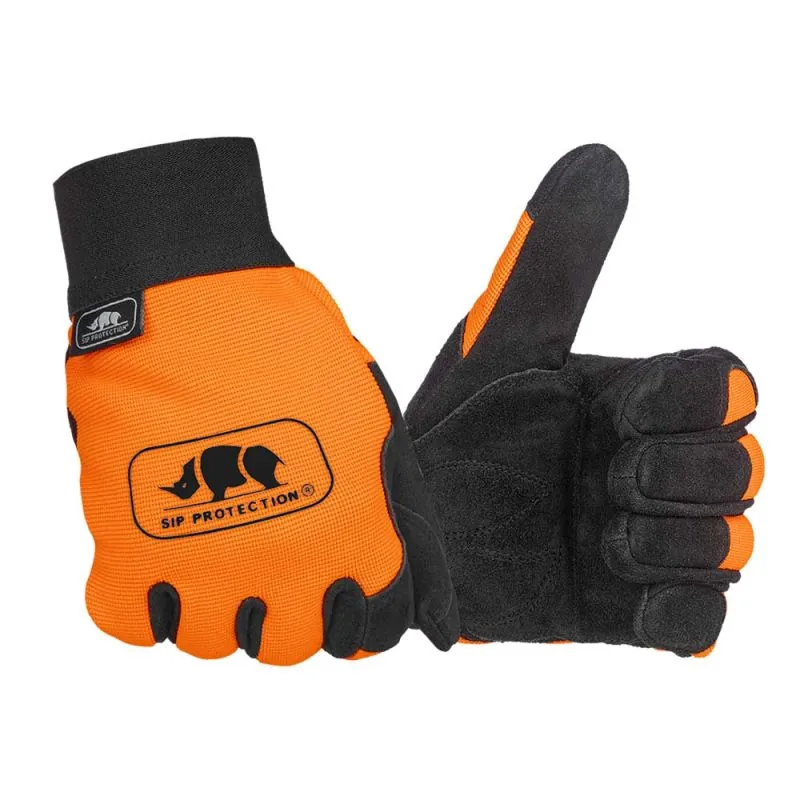 Gants de travail avec rembourrage anti-vibrations - 2XA2 SIP PROTECTION 10 Orange Fluo / Noir