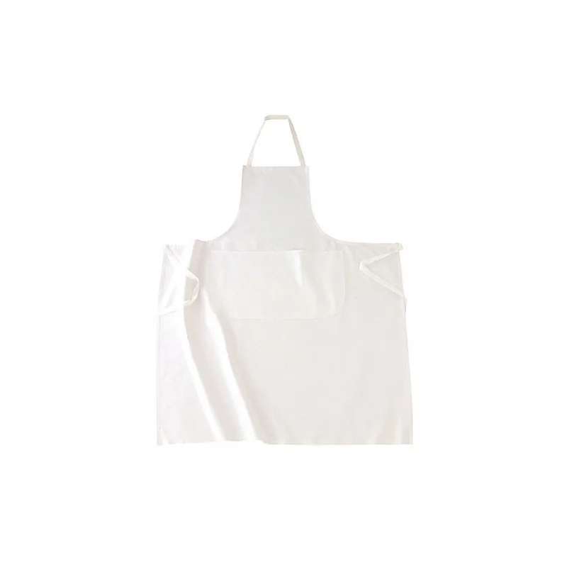 Tablier bavette pour cuisinier 100% coton blanc LAFONT YTAVALET Blanc