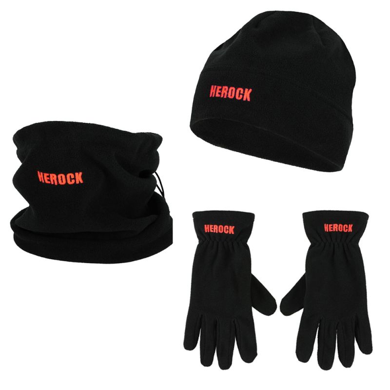 Pack bonnet + écharpe + gants en polaire HEROCK