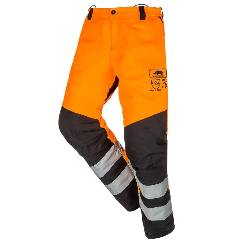 Pantalon anti-coupure classe 3 type A haute-visibilité PERTHUS FLASH 3 SIP PROTECTION - 1RQ3 L Orange hivi / Noir