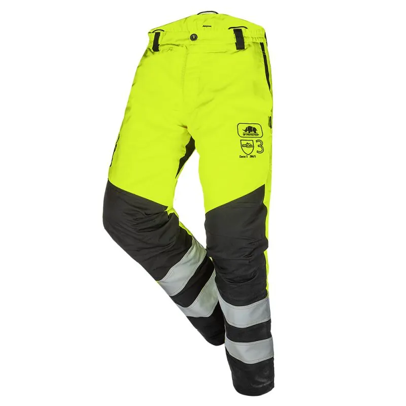 Pantalon anti-coupure classe 3 type A haute-visibilité PERTHUS FLASH 3 SIP PROTECTION - 1RQ3 3XL Jaune hivi / Noir