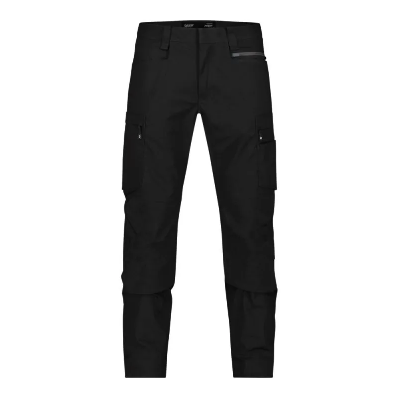 Pantalon de travail stretch en polyester recyclé avec poches genoux - JASPER DASSY Vivid 60 Noir