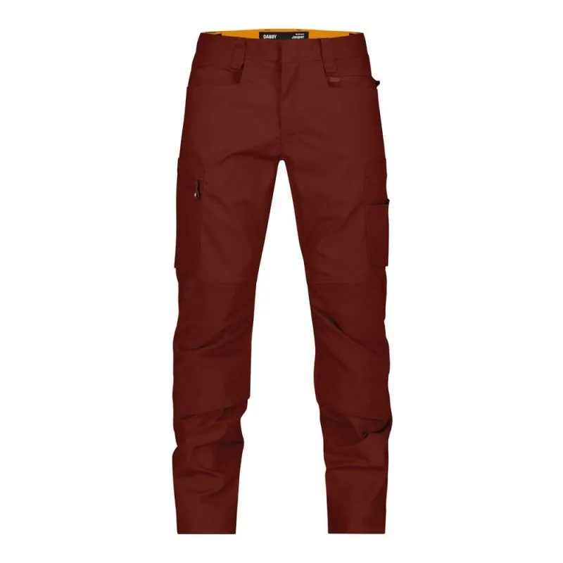 Pantalon de travail stretch en polyester recyclé avec poches genoux - JASPER DASSY Vivid 66 Rouge Brique