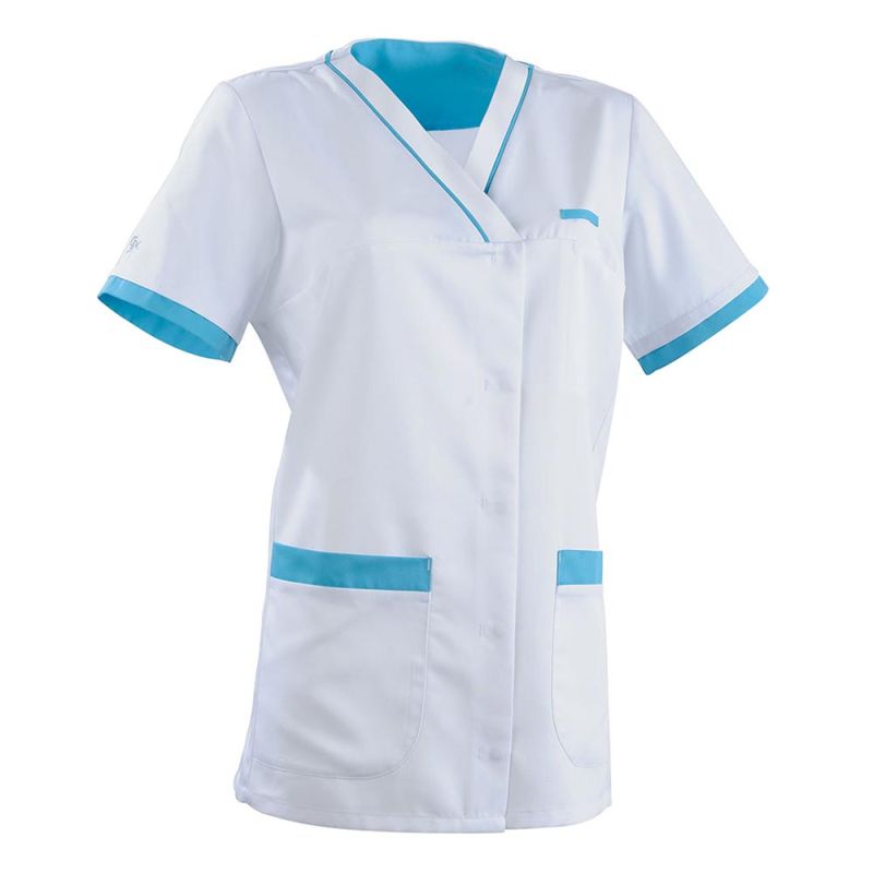 Tunique médicale femme Lafont ALEXANDRA - 2ALE 4 / Taille XL Blanc / Turquoise
