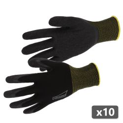 Lot de gants de protection noirs manutention légère NYM73LN PROSUR
