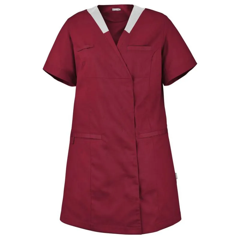 Tunique médicale femme fermeture boutons-pression Lafont CALME - 2CLMFPC 00 / Taille XXS Bordeaux / Gris Perle