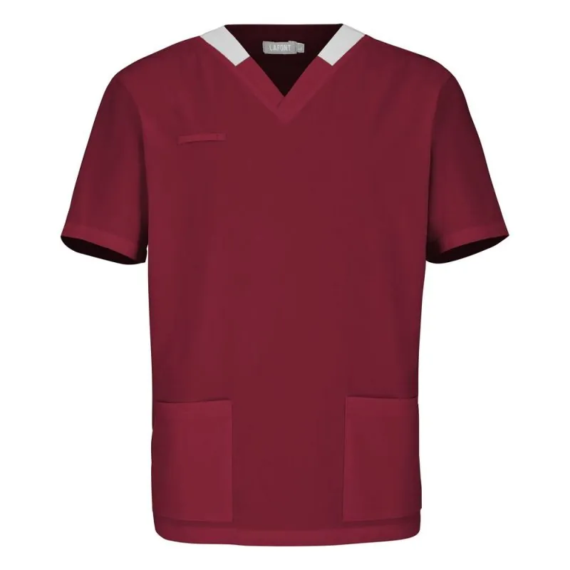 Tunique médicale mixte manches courtes Lafont HOPE - 2HOPPC 5 / Taille XXL Bordeaux / Gris Perle