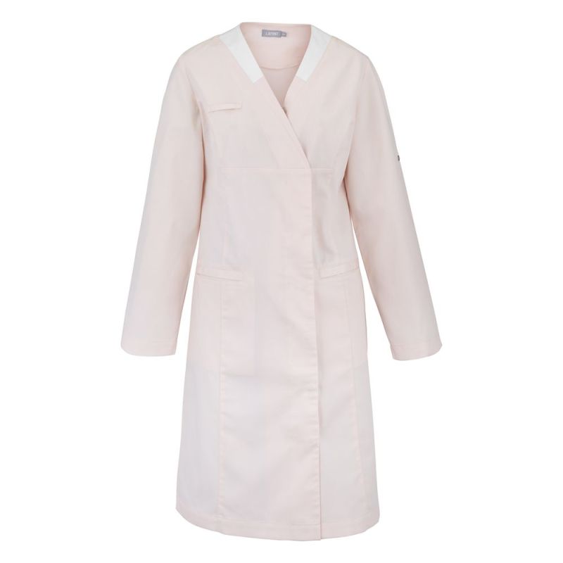Blouse médicale femme manches longues retroussables Lafont RELAX - 8RELPC 0 / Taille XS Rose / Blanc