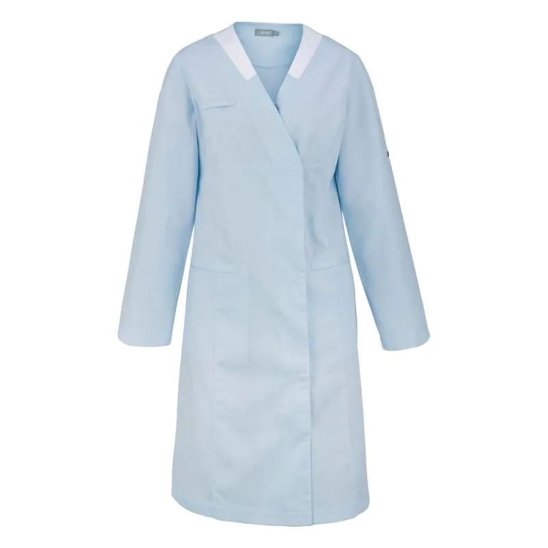 Blouse médicale femme manches longues retroussables Lafont RELAX - 8RELPC 4 / Taille XL Ciel / Blanc