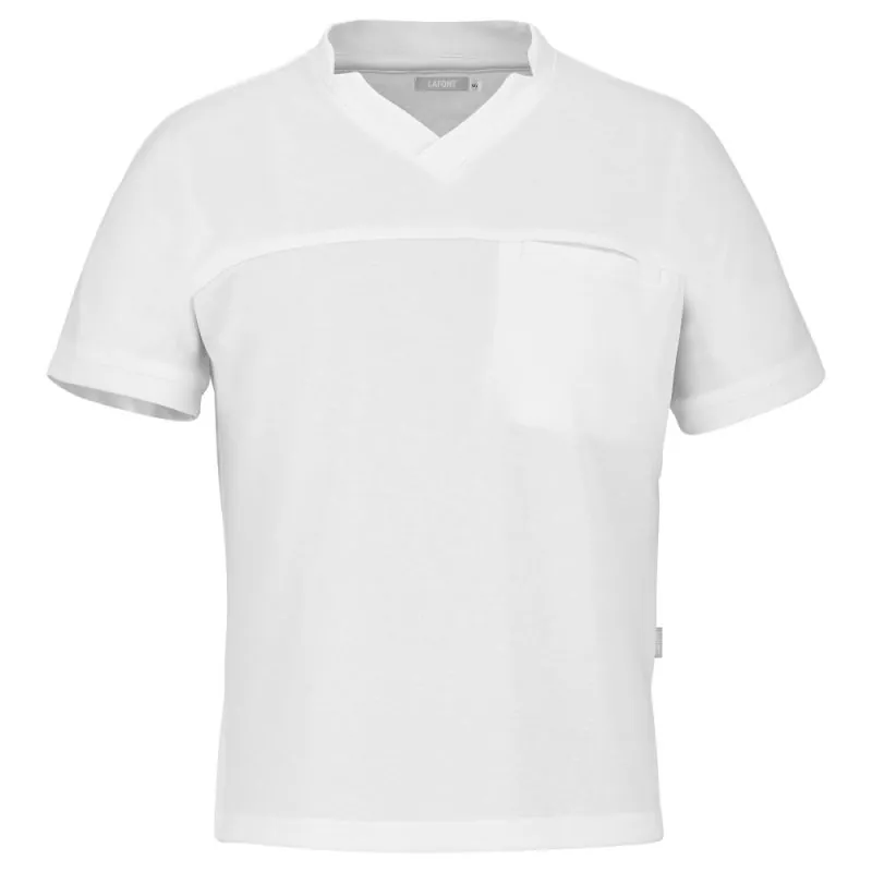 Tee-shirt médical mixte avec col biseauté Lafont VIBES - 2TVIB 2 / Taille M Blanc