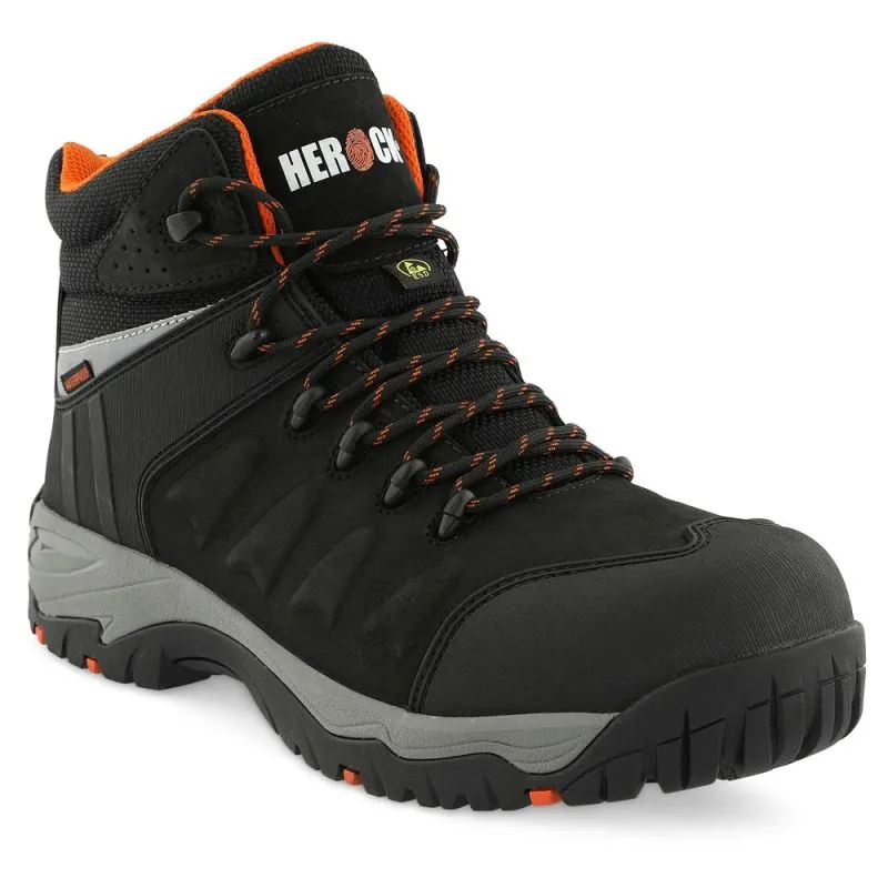 Chaussures de sécurité imperméables en cuir pleine fleur S7S WR HRO ESD HEROCK VICTUS - 23MSS2301 37 Noir / Orange