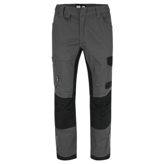 Pantalon de travail avec poches genouillères HEROCK XENI gris et noir