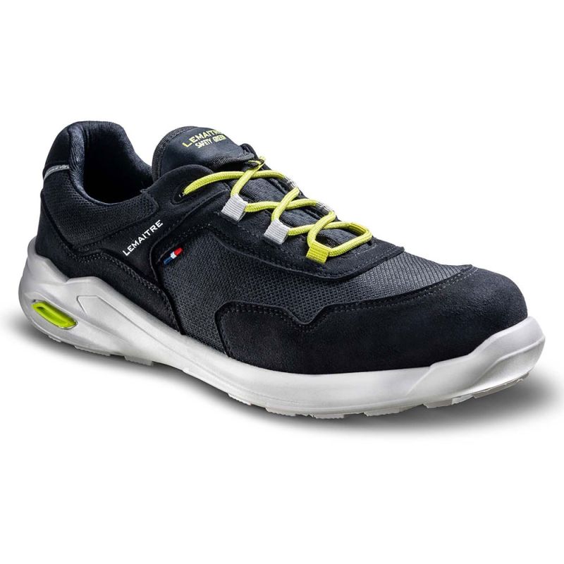 Baskets de sécurité basses S3S éco-conçues - PLANET BAS Lemaitre Safety Green 39 Noir