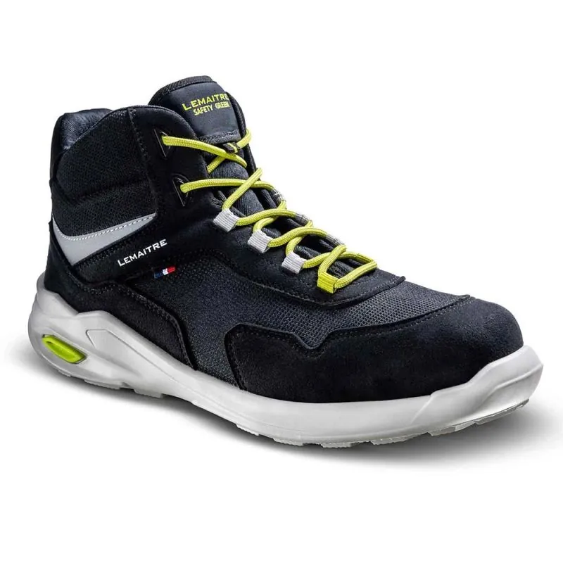 Baskets de sécurité montantes S3S éco-conçues - PLANET HAUT Lemaitre Safety Green 42 Noir
