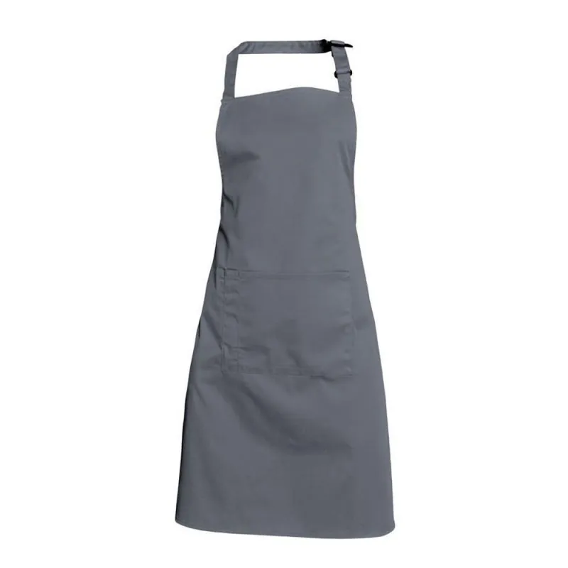 Tablier de cuisine pro coloré à bavette - ANDREA SNV Gris Taille Unique