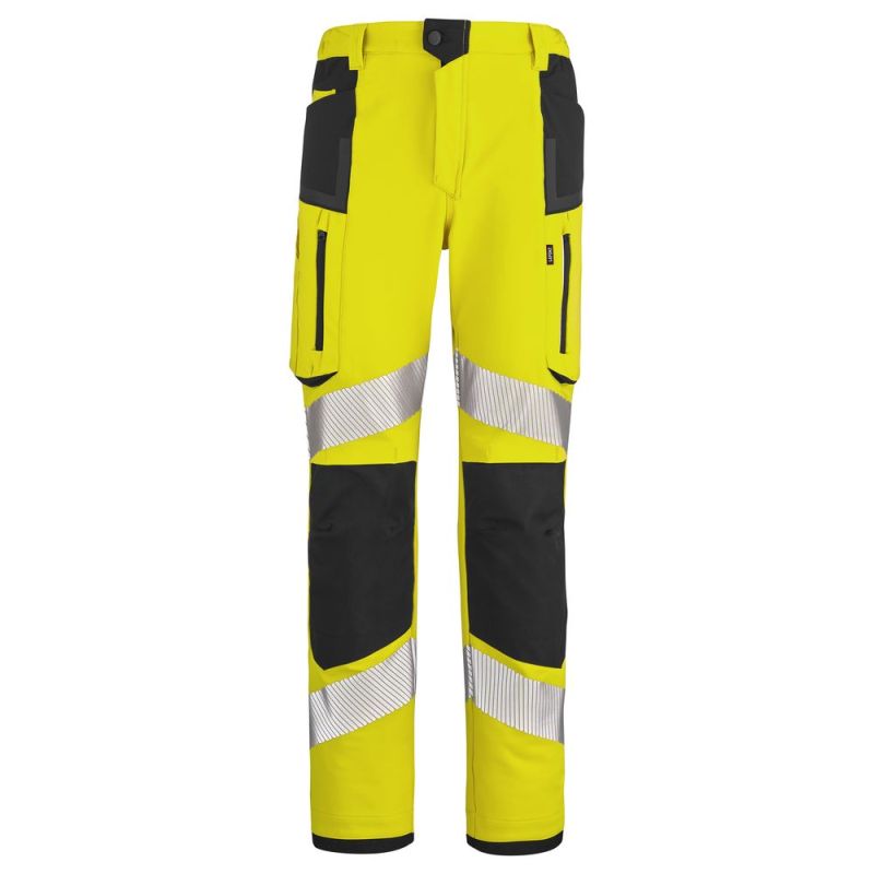 Pantalon haute visibilité classe 2 stretch polyester recyclé Lafont STAR PI - 1FLST3PI 52 Jaune hivi / Noir