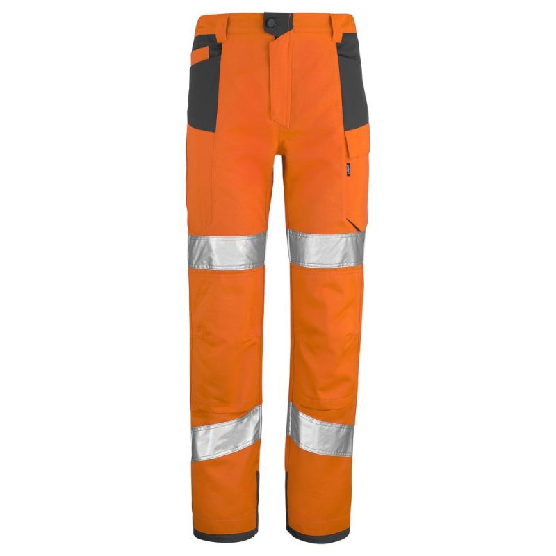 Pantalon haute visibilité avec poches genoux polyester recyclé Lafont PUPIL PI - 1HVNG3PI 5 / 56-58 Orange Hivi / Gris Charbon