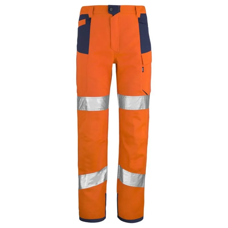 Pantalon de travail haute visibilité classe 2 Lafont IRIS PI - 1HVN3PI 6 / 60-62 Orange hivi / Bleu Marine