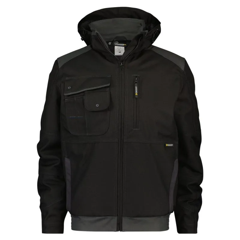 Veste pro hiver solide en canvas DASSY AUSTIN Noir contrasté Gris 2 / Taille M