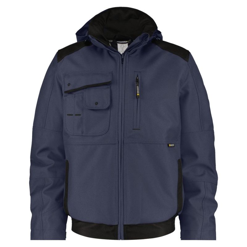 Veste pro hiver solide en canvas DASSY AUSTIN 4 / Taille XL Bleu nuit contrasté Noir