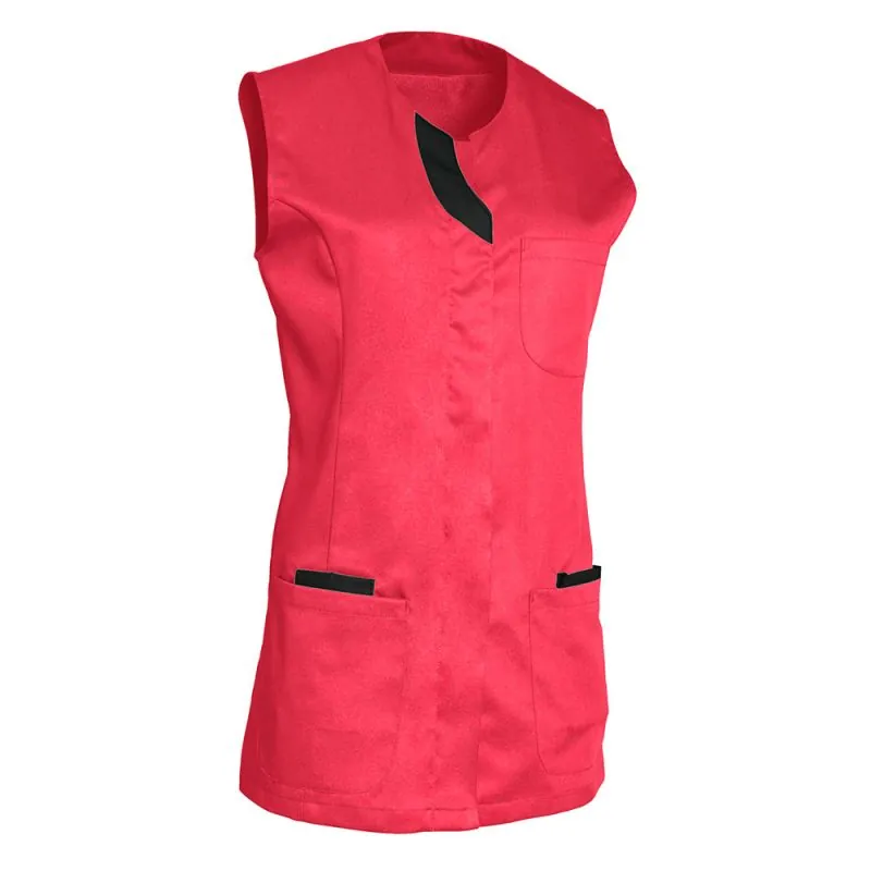 Tunique de travail esthétique sans manches Tencel® - SNV LILA SM 2 / 44-46 Rose / Noir