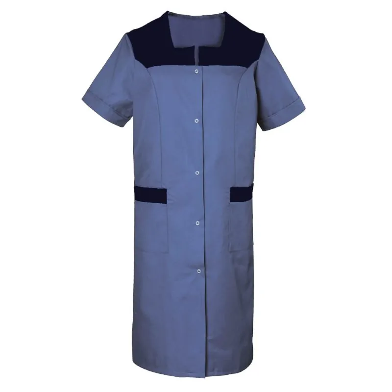 Blouse de travail longue femme à manches courtes SNV DIANE - DIACP02 3 / 48-50 Bleu contrasté Bleu Marine