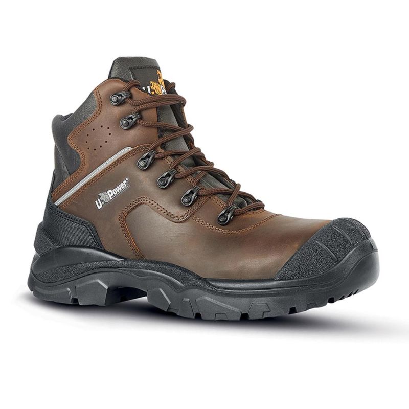 Chaussures de sécurité hautes en cuir marron S3 SRC - U-POWER GREENLAND 47 Marron