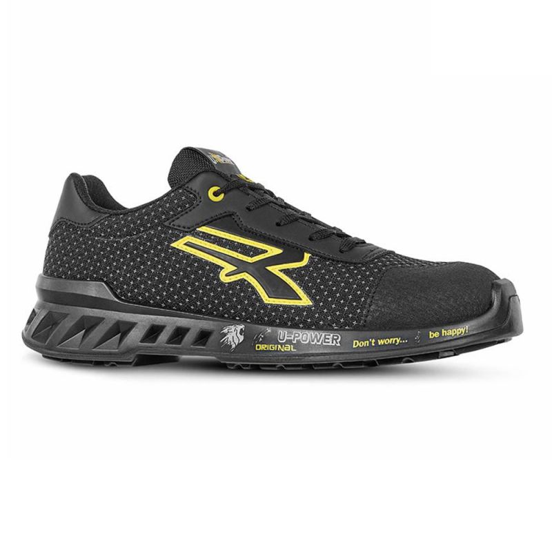 Baskets de sécurité ultra légères S3 SRC CI ESD - MATT U-POWER Red Leve 39 Noir / Jaune