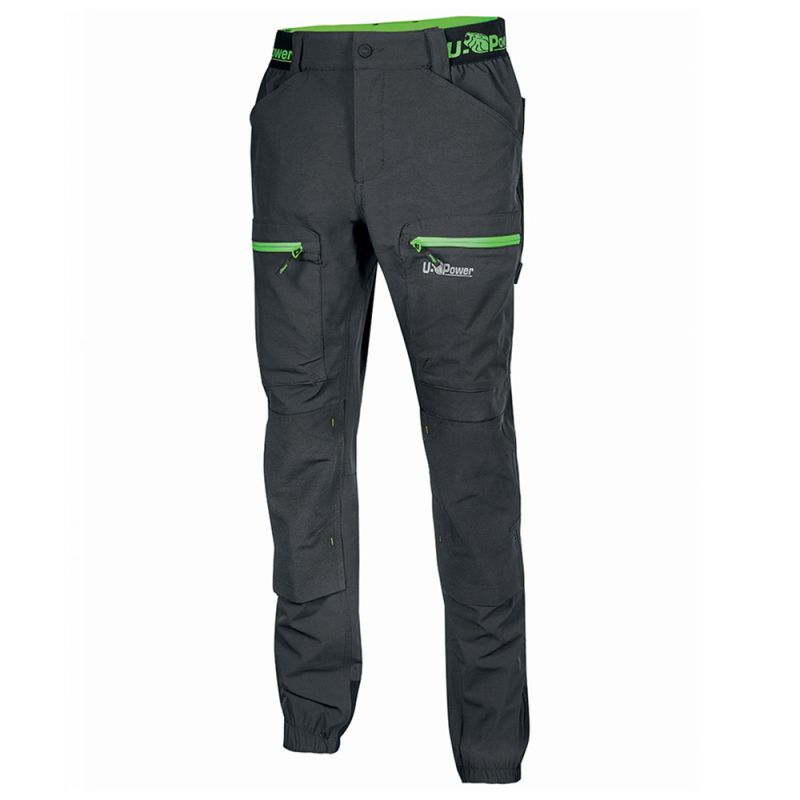 Pantalon de travail souple coupe cargo - HORIZON U-POWER 5XL Asphalt Grey Green (gris / vert)