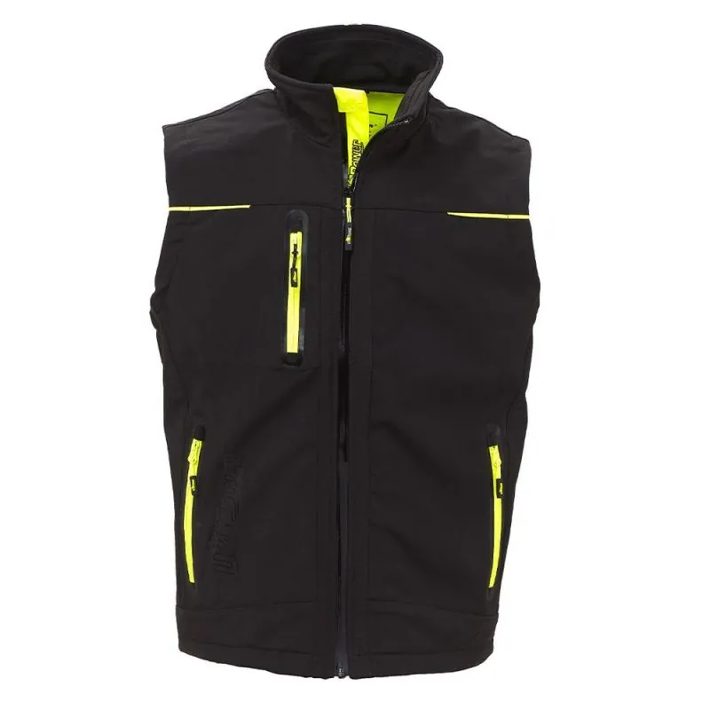 Gilet de travail softshell avec doublure micro-polaire - UNIVERSE U-POWER Future S Black Carbon (noir / jaune)